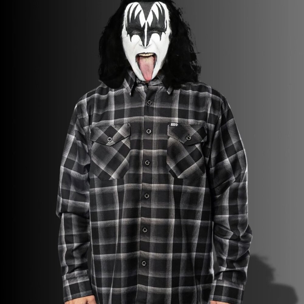DIXXON x KISS- DRESSED TO KILL- Collab Limited Edition Flannel Shirt - Men's XL - Picture 7 of 11